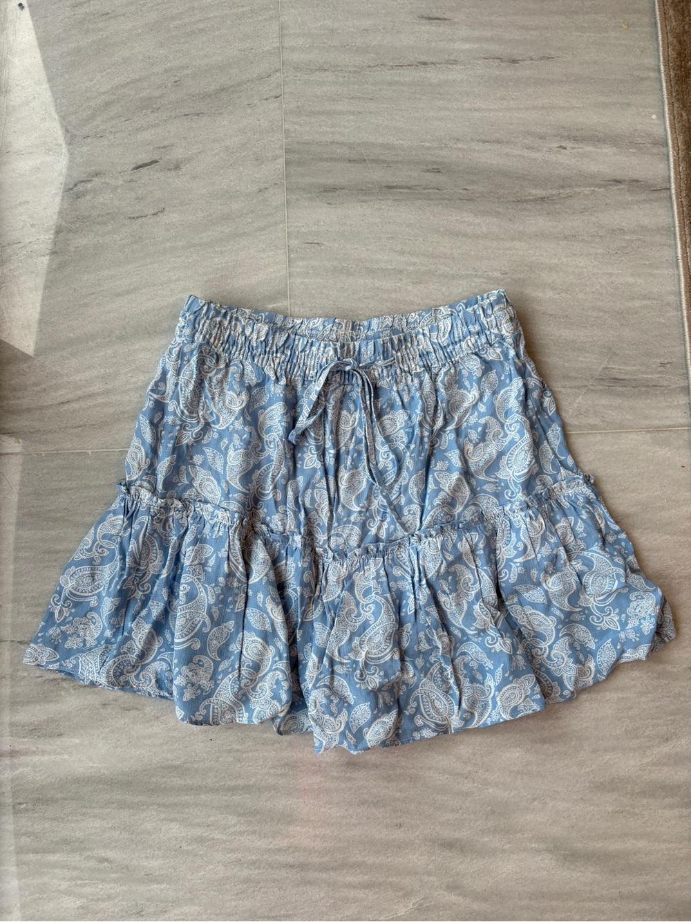 ZARA Light Blue Paisley Skort